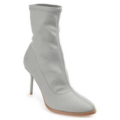 Journee Collection Womens Gizzel Almond Toe Stiletto High Ankle Booties In Grey