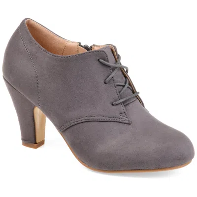 Journee Collection Womens Leona Inside Zip Block Heel Booties In Grey