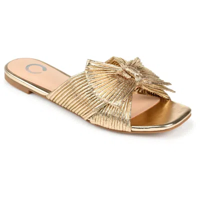 Journee Collection Cloudsteppers Womens Serlina Slide Sandals In Gold