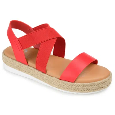 Journee Collection Womens Caroline Wedge Sandals In Red