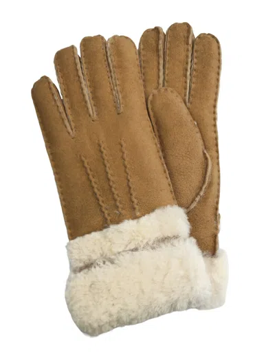 Infinity Leather Womens Genuine Sheepskin Suede Gloves With Roll Up/down Cuff In Multi