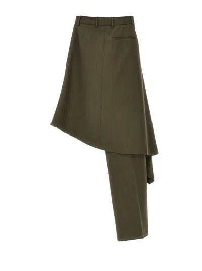 Bottega Veneta L Asymmetrical Pants Skirt In Green