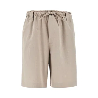 C.9.3 Stretch Wool-blend Shorts In Beige