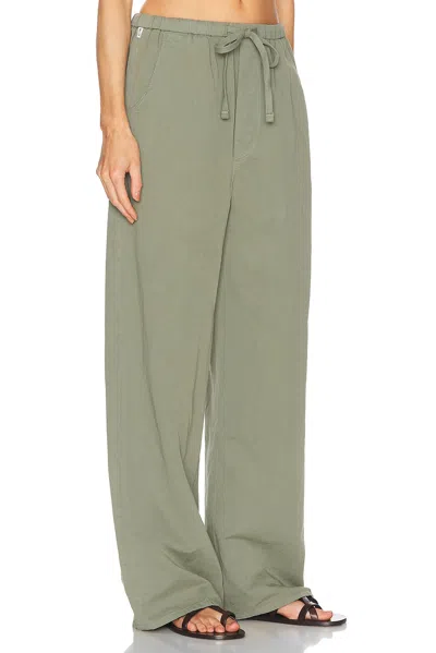 Citizen Of Humanity Aurora Cotton And Linen Wide-leg Pants In Green