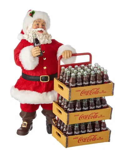 Kurt Adler 2pc 10.5in Coca-cola Santa With Delivery Cart Set