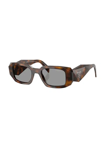 Prada Rectangular Sunglasses In Juniper Tortoise