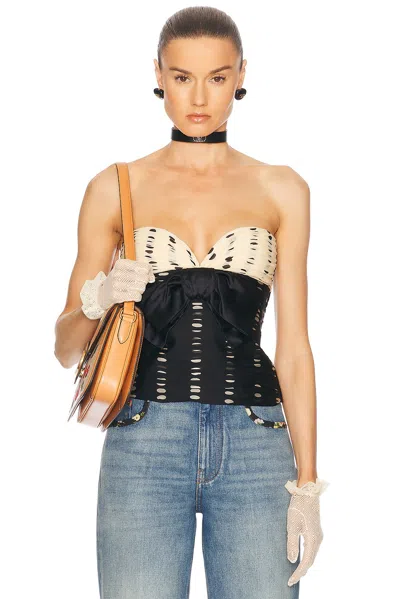 Valentino Printed Strapless Silk Chiffon Top In Multi