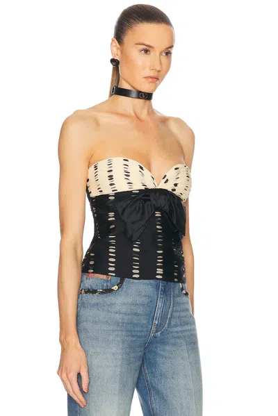 Valentino Printed Strapless Silk Chiffon Top In Multi