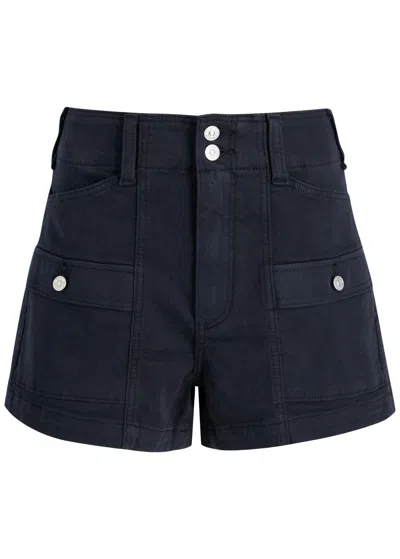 Paige Womens Olivia Patch-pocket Stretch-cotton Cargo Short Vintage Navy Seascape