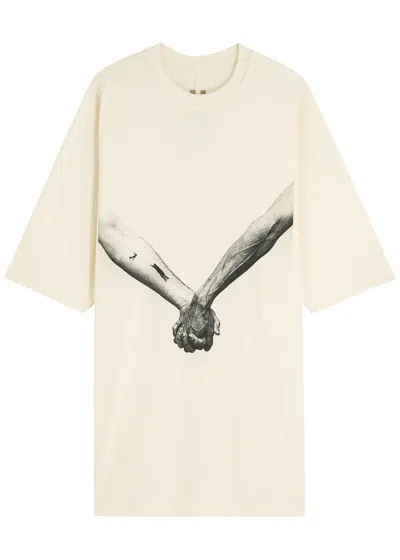 Rick Owens Jumbo Ss Maxi T-shirt In Neutrals