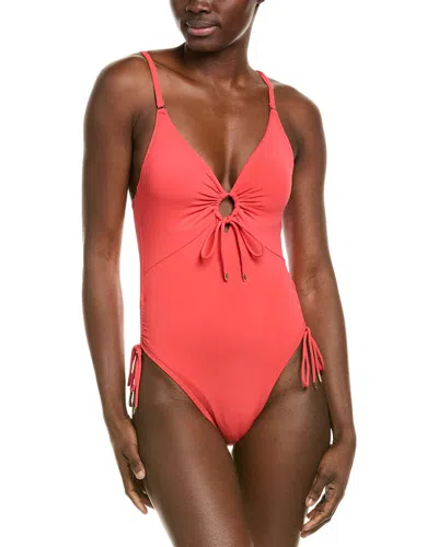 Robin Piccone Aubrey One-piece Keyhole In Red