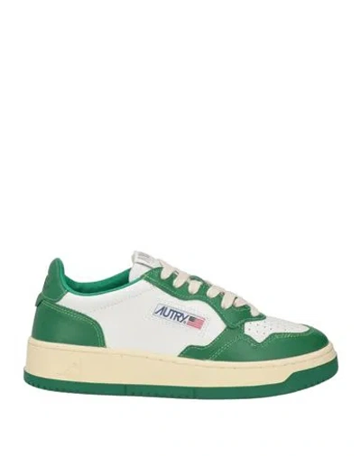 Autry Low Top Panelled Sneakers With Flatform Sole In White