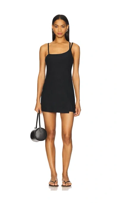 Beyond Yoga Fearless Asymmetric Space Dye Active Minidress In Darkest Night