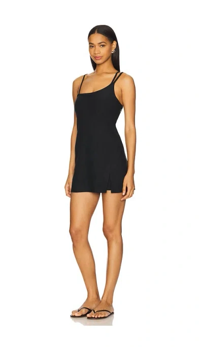 Beyond Yoga Fearless Asymmetric Space Dye Active Minidress In Darkest Night