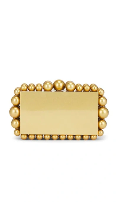 Cult Gaia Eos Metal Beaded Clutch Bag In Gold