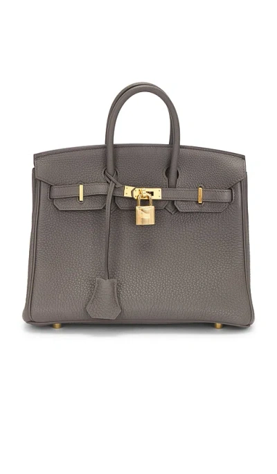 Fwrd Renew Hermes Togo Birkin 25 Handbag In Etain