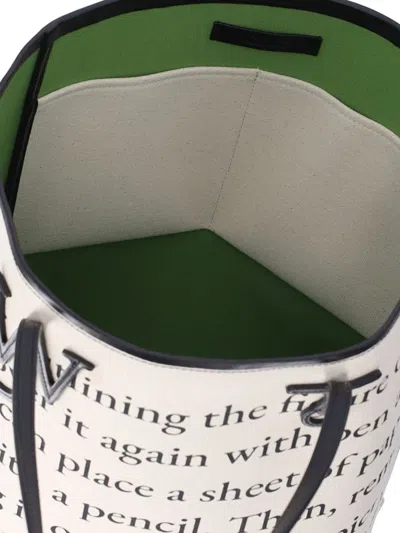 Jw Anderson J. W. Anderson Structured Tote Bag With Contrasting Black Trim In White