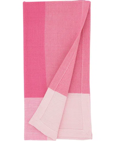 Saro Lifestyle Playful Polka Dot Cotton Placemats And Napkins, Set Of 8 In Fuchsia