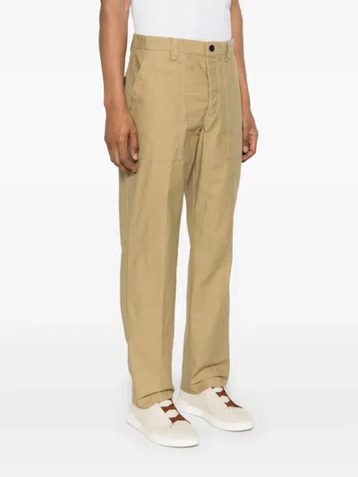 Incotex Cotton Trousers In Neutrals