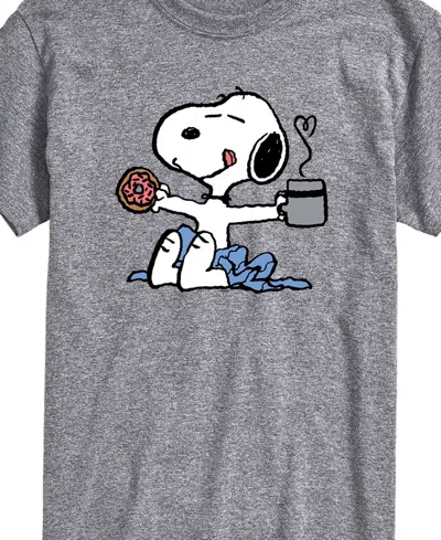 Airwaves Men's Peanuts Snoopy Spring Flower Short Sleeve T-shirt In Gray