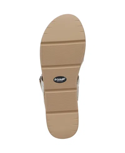 Dr. Scholl's Women's Once More Platform Slide Sandals In White Faux Leather