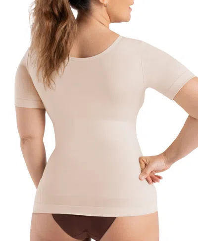 Shapermint Essentials Women's Scoop Neck Shaping T-shirt 48001 In Neutral