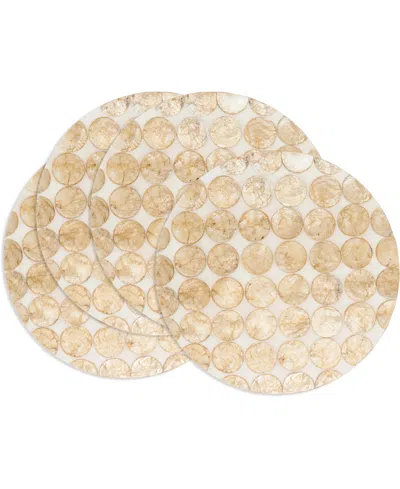 Saro Lifestyle Echoes Capiz Disc Placemats, 15" Round In Ivory