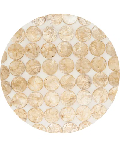 Saro Lifestyle Echoes Capiz Disc Placemats, 15" Round In Ivory