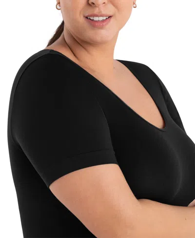 Shapermint Essentials Women's Scoop Neck Shaping T-shirt 48001 In Black