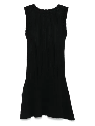 罗纹针织迷你连衣裙