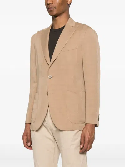 Boglioli Single-breasted Blazer In Brown