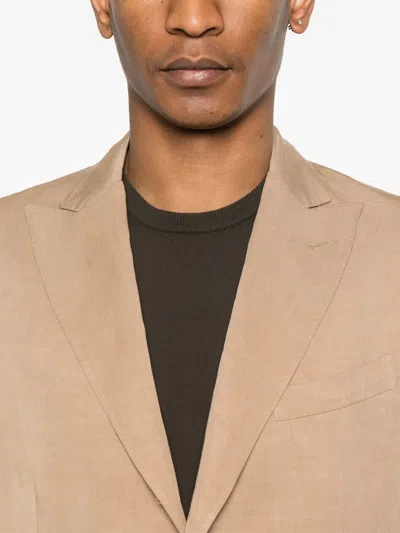 Boglioli Single-breasted Blazer In Brown