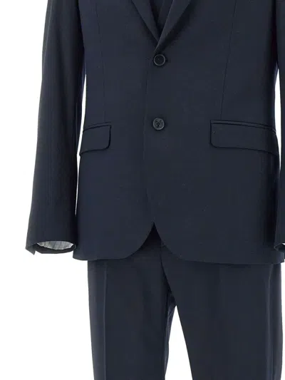 Manuel Ritz Single-breasted Suit In Blue