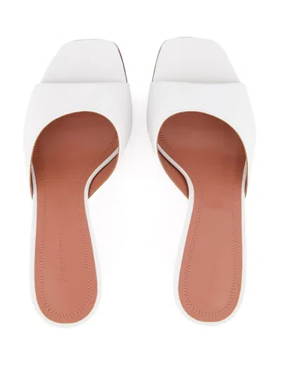 Amina Muaddi Lupita Slipper 70 Nappa Leather Sandals In White