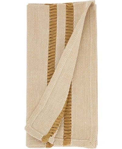 Saro Lifestyle Classic Stripe Placemats And Napkins, Set Of 8 In Natural