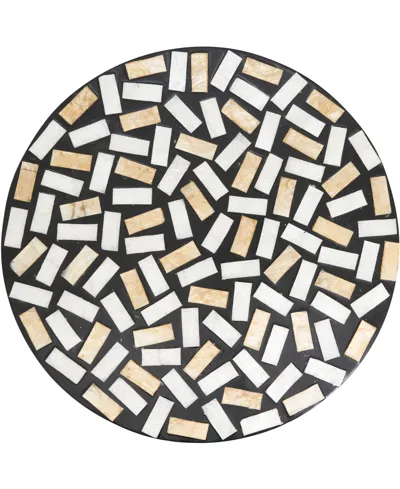 Saro Lifestyle Natural Capiz Shell Fragment Placemats, 15" Round In Black