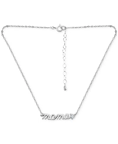 Giani Bernini Cubic Zirconia Mama Script Pendant Necklace In 18k Gold-plated Sterling Silver (also In Sterling Sil In Silver