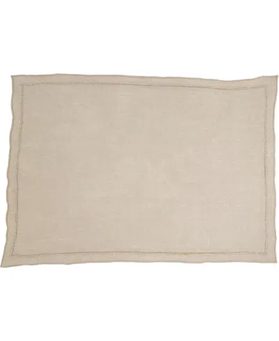 Saro Lifestyle Stonewashed Overlock Linen Edge Placemats, 14" X 20" In Natural