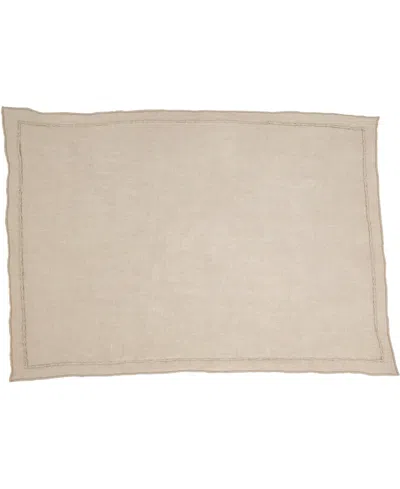 Saro Lifestyle Stonewashed Overlock Linen Edge Placemats, 14" X 20" In Natural