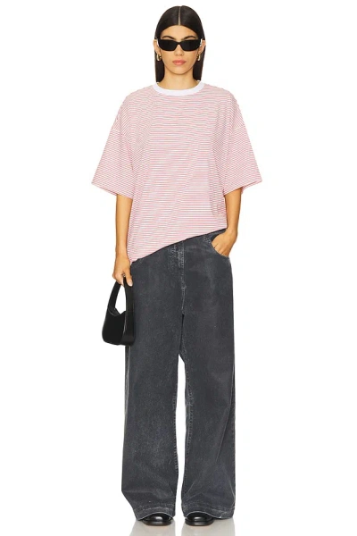Superdown Dylin Oversized Tee In Red Stripe