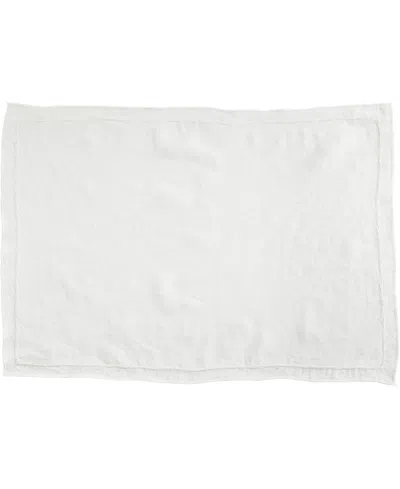 Saro Lifestyle Stonewashed Overlock Linen Edge Placemats, 14" X 20" In Ivory