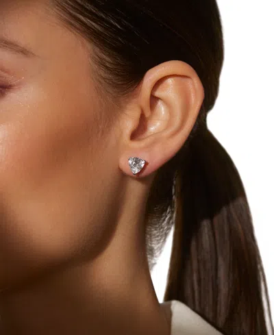 Eliot Danori Silver-tone Cubic Zirconia Stud Earrings, Exclusively At Macy's In Silver