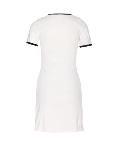 Courrèges Black/white Mini Dress In Cotton In White