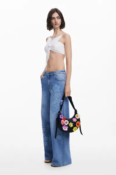 Desigual タイラー・マクギリヴァリーの花のアップリケバッグ In Black