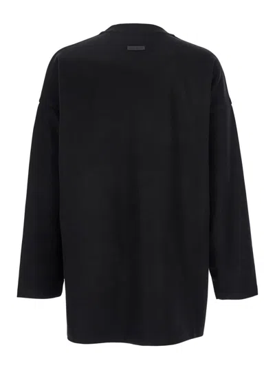 Fear Of God Logo Patch Long Sleeve Tee In Black