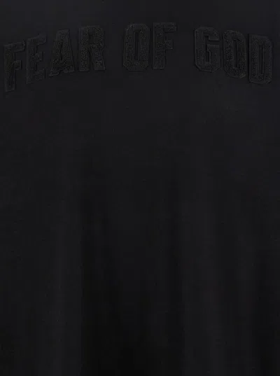 Fear Of God Logo Patch Long Sleeve Tee In Black