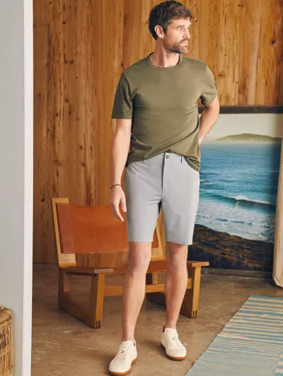 Faherty Regular Fit 9 Inch Shorts In Ice Grey