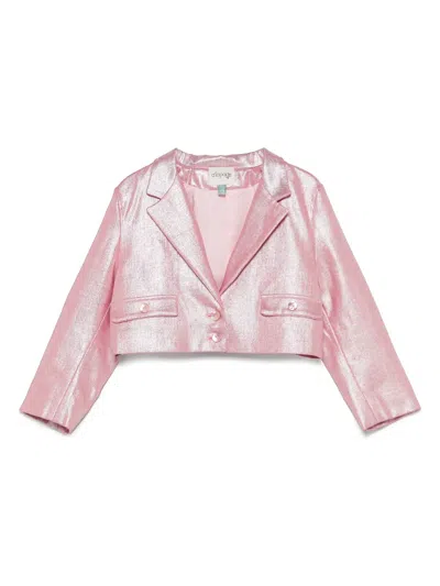 Alapage Metallic-finish Blazer In Pink
