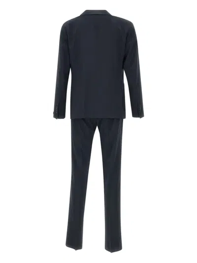 Tagliatore Wool Single-breasted Tuxedo Suit In Black