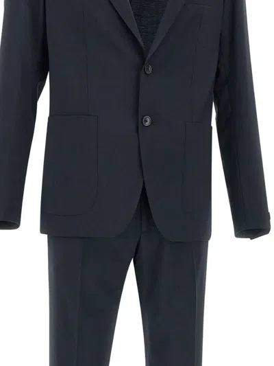 Tagliatore Wool Single-breasted Tuxedo Suit In Black